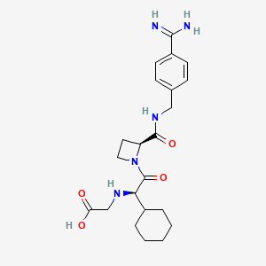 	N-((R)-(((2S)-2-((-p-Amidobenzyl)carbamoyl)-1-azetidinyl)carbonyl)cyclohexylmethyl)glycine