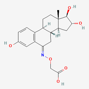 2-[(E)-[(8R,9S,13S,14S,16R,17R)-3,16,17-Trihydroxy-13-methyl-8,9,11,12,14,15,16,17-octahydro-7H-cyclopenta[a]phenanthren-6-ylidene]amino]oxyacetic acid