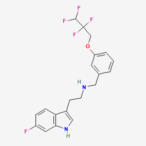 2-(6-fluoro-1H-indol-3-yl)-N-[[3-(2,2,3,3-tetrafluoropropoxy)phenyl]methyl]ethanamine;hydrochloride