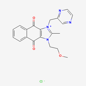 1H-Naphth[2,3-d]imidazolium, 4,9-dihydro-3-(2-methoxyethyl)-2-methyl-4,9-dioxo-1-(2-pyrazinylmethyl)-, chloride (1:1)