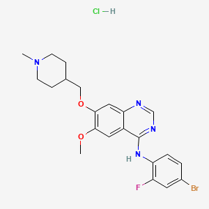 4-Quinazolinamine, N-(4-bromo-2-fluorophenyl)-6-methoxy-7-[(1-methyl-4-piperidinyl)methoxy]-, hydrochloride (1:1)