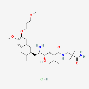 Benzeneoctanamide, .delta.-amino-N-(3-amino-2,2-dimethyl-3-oxopropyl)-.gamma.-hydroxy-4-methoxy-3-(3-methoxypropoxy)-.alpha.,.zeta.-bis(1-methylethyl)-, (.alpha.S,.gamma.S,.delta.S,.zeta.S)-