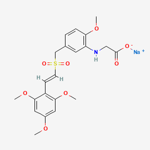 Glycine, N-[2-methoxy-5-[[[(1E)-2-(2,4,6-trimethoxyphenyl)ethenyl]sulfonyl]methyl]phenyl]-, sodium salt (1:1)