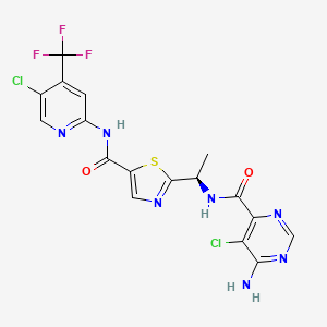 (r)-2-(1-(6-Amino-5-chloropyrimidine-4-carboxamido)ethyl)-n-(5-chloro-4-(trifluoromethyl)pyridin-2-yl)thiazole-5-carboxamide.png
