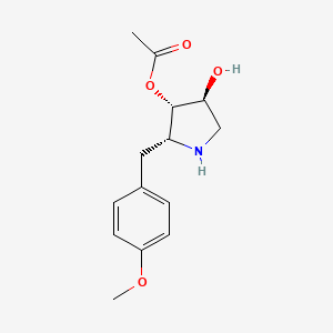 3,4-Pyrrolidinediol, 2-[(4-methoxyphenyl)methyl]-, 3-acetate, (2R,3S,4S)-