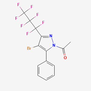 1-Acetyl-4-bromo-3(5)-heptafluoropropyl-5(3)-phenylpyrazole