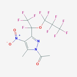 1-Acetyl-5(3)-methyl-4-nitro-3(5)-perfluoro(1-propoxyethyl)pyrazole