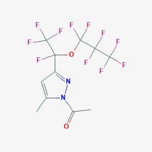 1-Acetyl-5(3)-methyl-3(5)-perfluoro(1-propoxyethyl)pyrazole