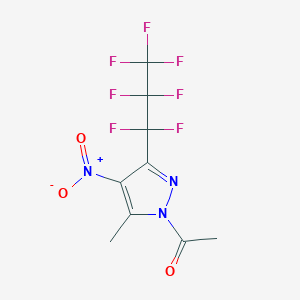 1-Acetyl-3(5)-heptafluoropropyl-5(3)-methyl-4-nitropyrazole