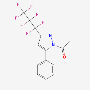 1-Acetyl-3(5)-heptafluoropropyl-5(3)-phenylpyrazole