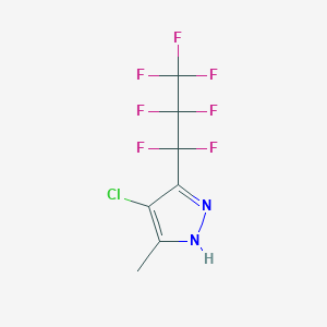 4-Chloro-3(5)-heptafluoropropyl-5(3)-methylpyrazole