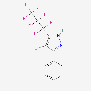 4-Chloro-3(5)-heptafluoropropyl-5(3)-phenylpyrazole