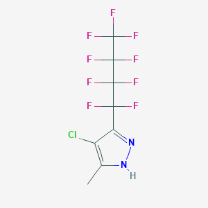 4-Chloro-5(3)-methyl-3(5)-(nonafluorobutyl)pyrazole