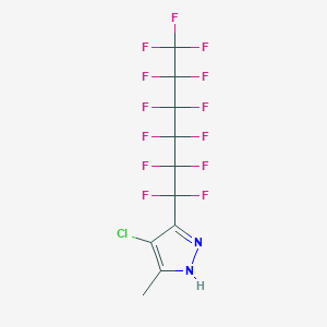 4-Chloro-5(3)-methyl-3(5)-(perfluorohexyl)pyrazole