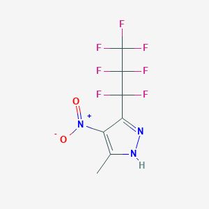 5-Methyl-4-nitro-3-(perfluoropropyl)-1H-pyrazole