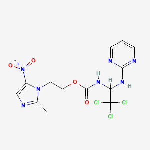 [2,2,2-trichloro-1-(2-pyrimidinylamino)ethyl]-carbamic acid, 2-(2-methyl-5-nitro-1H-imidazol-1-yl)ethyl ester