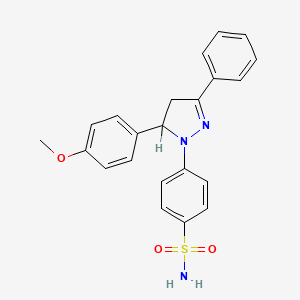 4-(5-(4-methoxyphenyl)-3-phenyl-4,5-dihydropyrazol-1-yl)benzenesulfonamide