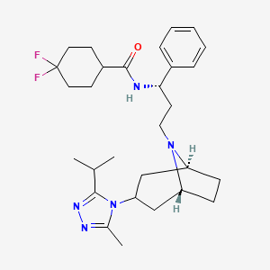 4,4-difluoro-N-((S)-3-(3-(3-isopropyl-5-methyl-4H-1,2,4-triazol-4-yl)-8-aza-bicyclo[3.2.1]octan-8-yl)-1-phenylpropyl)cyclohexanecarboxamide