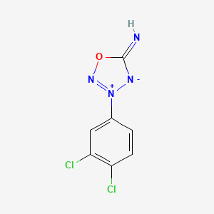 GEA 3162 is a water-soluble nitric oxide donor and potent inhibitor of ADP-induced platelet aggregation in platelet rich plasma (PRP). GEA 3162 stimulates cGMP production in platelets, granulocytes, and polymorphonuclear leukocytes and also acts as a vaso