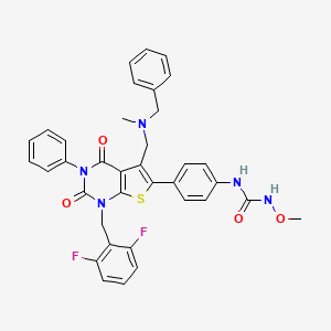 1-[4-[5-[[benzyl(methyl)amino]methyl]-1-[(2,6-difluorophenyl)methyl]-2,4-dioxo-3-phenylthieno[2,3-d]pyrimidin-6-yl]phenyl]-3-methoxyurea