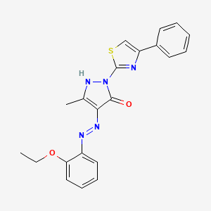 1H-Pyrazole-4,5-dione,3-methyl-1-(4-phenyl-2-thiazolyl)-,4-[2-(2-ethoxyphenyl)hydrazone]