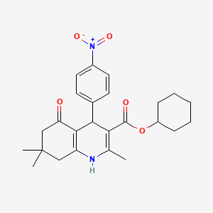 cyclohexyl 2,7,7-trimethyl-4-(4-nitrophenyl)-5-oxo-1,4,5,6,7,8-hexahydroquinoline-3-carboxylate