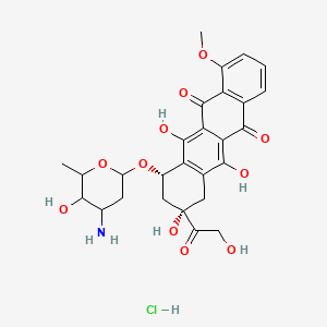 (8S,10S)-10-((2R,4S,5S,6S)-4-amino-5-hydroxy-6-methyl-tetrahydro-2H-pyran-2-yloxy)-6,8,11-trihydroxy-8-(2-hydroxyacetyl)-1-methoxy-7,8,9,10-tetrahydrotetracene-5,12-dione hydrochloride