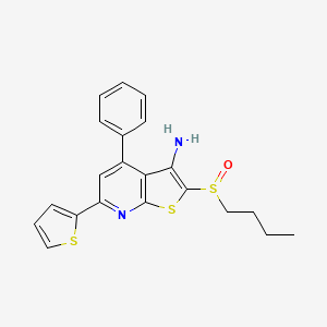 2-(butylsulfinyl)-6-(2,3-dihydrothiophen-2-yl)-4-phenylthieno[2,3-b]pyridin-3-amine