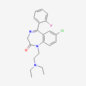 Chemical structure of the benzodiazepine (Flunitrazepam) that, together