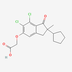 2-?[[(2R)-?6,?7-?dichloro-?2-?cyclopentyl-?2,?3-?dihydro-?2-?methyl-?1-?oxo-?1H-?inden-?5-?yl]oxy]-?acetic acid