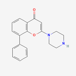 	2-(1-Piperazinyl)-8-phenyl-4H-1-benzopyran-4-one