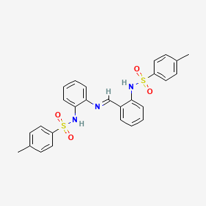 Benzenesulfonamide, 4-methyl-N-[2-[[[2-[[(4-methylphenyl)sulfonyl]amino]phenyl]imino]methyl]phenyl]-