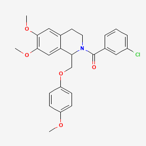 (3-Chlorophenyl) [3,4-dihydro-6,7-dimethoxy-1-[(4-methoxyphenoxy)methyl]-2(1H)-isoquinolinyl]methanone