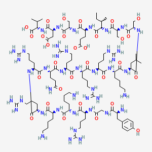 L-Valine, L-tyrosylglycyl-L-arginyl-L-lysyl-L-lysyl-L-arginyl-L-arginyl-L-glutaminyl-L-arginyl-L-arginyl-L-arginyl-L-lysyl-L-leucyl-L-seryl-L-seryl-L-isoleucyl-L-α-glutamyl-L-seryl-L-α-aspartyl-