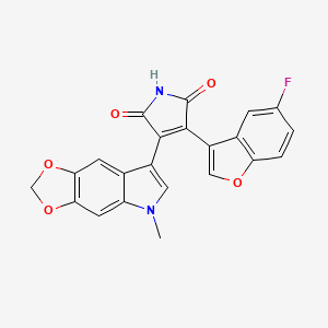 3-(5-fluorobenzofuran-3-yl)-4-(5-methyl-5H-[1,3]dioxolo[4,5-f]indol-7-yl)-1H-pyrrole-2,5-dione.png