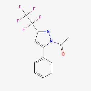 1-Acetyl-3(5)-perfluorohexyl-5(3)-phenylpyrazole