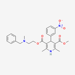 3,5-Pyridinedicarboxylic acid, 1,4-dihydro-2,6-dimethyl-4-(3-nitrophenyl)-, 3-methyl 5-[2-[methyl(phenylmethyl)amino]ethyl] ester