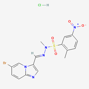 (E)-N'-((6-bromoH-imidazo[1,2-a]pyridin-3-yl)methylene)-N,2-dimethyl-5-nitrobenzenesulfonohydrazidehydrochloride