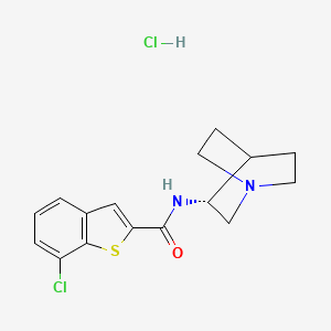 	N-[(3R)-1-azabicyclo[2.2.2]octan-3-yl]-7-chloro-1-benzothiophene-2-carboxamide;hydrochloride