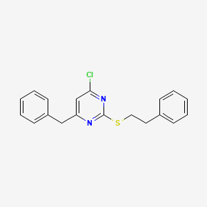 4-benzyl-6-chloro-2-phenethylsulfanyl-pyrimidine 