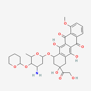 5,12-naphthacenedione,10-((3-amino-2,3,6-trideoxy-4-o-(tetrahydro-2h-pyran-2-y