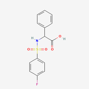 2-{[(4-Fluorophenyl)sulfonyl]amino}-2-phenylacetic acid