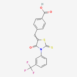 Benzoicacid,4-[[4-oxo-2-thioxo-3-[3-(trifluoromethyl)phenyl]-5-thiazolidinylidene]methyl]-