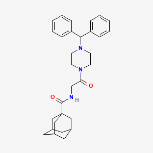 	N-(2-(4-benzhydrylpiperazin-1-yl)-2-oxoethyl)adamantane-1-carboxamide