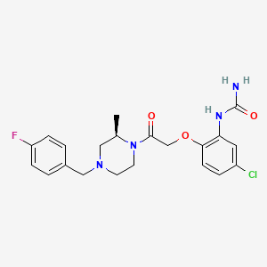 	(2R)-1-[[2-[(Aminocarbonyl)amino]-4-chlorophenoxy]acetyl]-4-[(4-fluorophenyl)methyl]-2-methylpiperazine