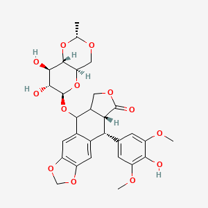 8aR,9R)-9-[4-hydroxy-3,5-bis(methyloxy)phenyl]-8-oxo-5,5a,6,8,8a,9-hexahydrofuro[3',4':6,7]naphtho[2,3-d][1,3]dioxol-5-yl  4,6-O-[(1R)-ethylidene]-beta-D-glucopyranoside | C29H32O13 | CID 5284558 -  PubChem