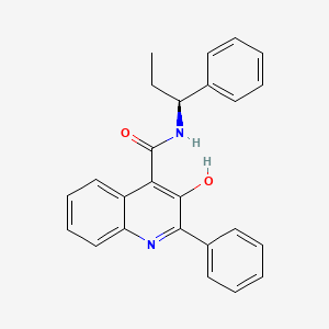 	3-hydroxy-2-phenyl-N-(1-phenylpropyl)quinoline-4-carboxamide