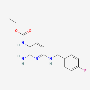 Carbamic acid, N-[2-amino-6-[[(4-fluorophenyl)methyl]amino]-3-pyridinyl]-, ethyl ester