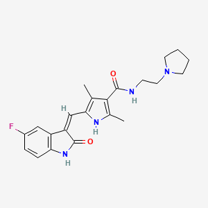 5-[(Z)-(5-fluoro-2-oxo-1H-indol-3-ylidene)methyl]-2,4-dimethyl-N-(2-pyrrolidin-1-ylethyl)-1H-pyrrole-3-carboxamide