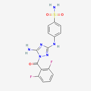 4-[[5-amino-1-(2,6-difluorobenzoyl)-1,2,4-triazol-3-yl]amino]benzenesulfonamide